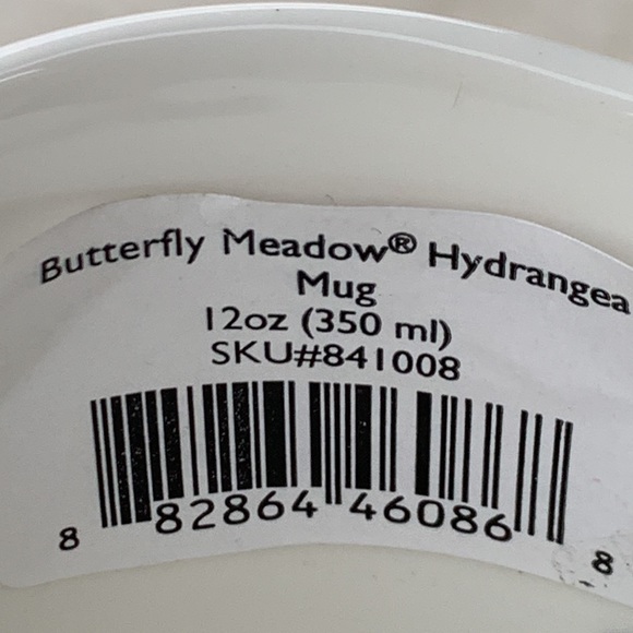 LENOX BUTTERFLY MEADOW HYDRANGEA MUG 12oz NEW PORCELAIN - Picture 7 of 8